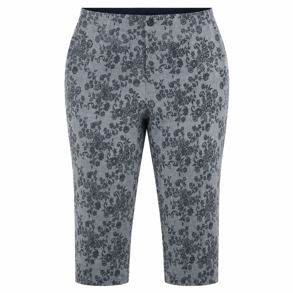 Torrid Floral Cropped pants Womens 28R‎ Grey Plus Size 28 R Ankle goth office